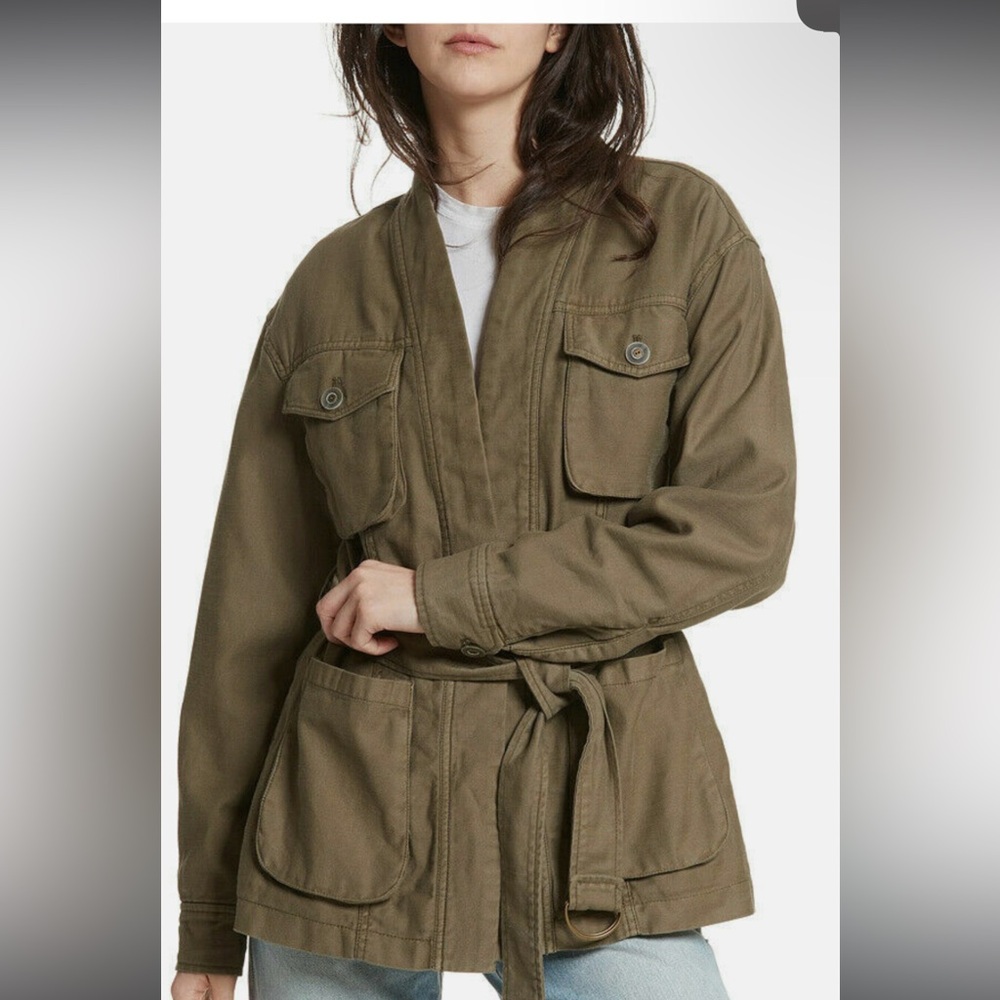 Free People Nature Cargo Belted Jacket in army green size small